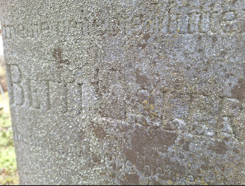 Detail náhrobku Betti Eisler na cintoríne v Častej. Foto: Ivan Mjartan, 2025.